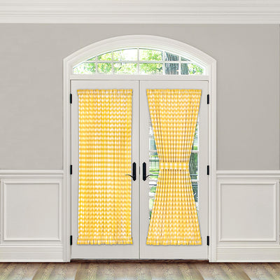 6 of 7:Buffalo Check Gingham French Door Panel With Tieback 