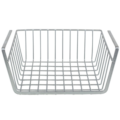 3 of 6:Home Basics Small Under Shelf Vinyl Coated Steel Basket, Silver 