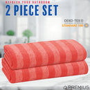 29 of 40:PREMIUS 2 Pack Stripes 100% Cotton Yarn Dyed Bath Sheet Towel, 32x64 Inches 