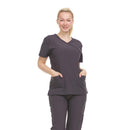 17 of 25:Heal Wear 4-Way Stretch Mock Wrap Women's Medical Scrub Top 