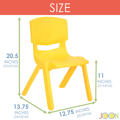 3 of 7:JOON sillas de aprendizaje apilables de plástico para niños, amarillo, 20.5 x 12.75 x 11 pulgadas, paquete de 2 (paquete de 2) 