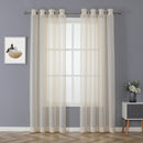 1 of 5:Whittier Stripe Matte Metallic Sheer Grommet Window Panel, 52x84 Inches 