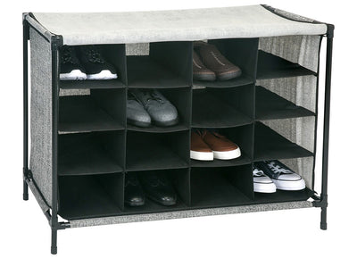 4 of 7:Simplify 16 Compartment Shoe Cubby in Black 