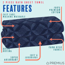 21 of 24:PREMIUS 2 Pack Geo 100% Cotton Yarn Dyed Bath Sheet Towel, 32x64 Inches 