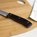 4 of 5:Home Basics 8 Cuchillo para pan de acero inoxidable con mango de baquelita contorneado, negro 