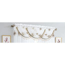 3 of 18:Lourdes Damask Embroidered Sheer Rod Pocket Window Panel And Valance Treatments 