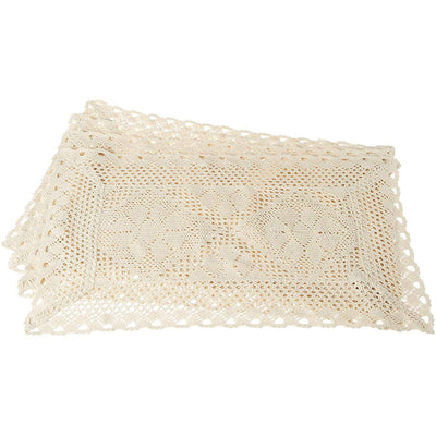 18 of 18:Chemin de table en dentelle vintage au crochet avec étoiles 