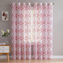 1 of 1:Ischia Embroidered Sheer Grommet Window Panel, 55x90 Inches 