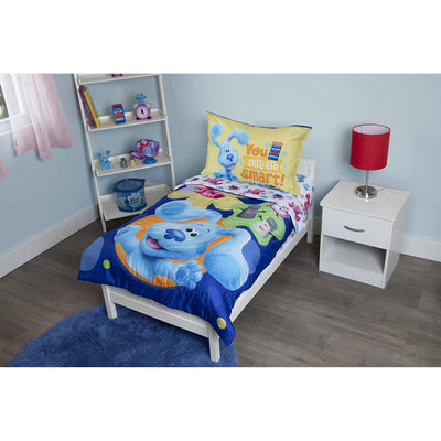1 of 9:Funhouse Blue's Clues and You 4-Piece Reversible Comforter Set, Toddler Bed Size 