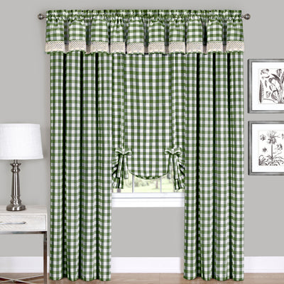 3 of 4:Panel de cortina para ventana con cuadros Buffalo - 42x63 - Salvia 