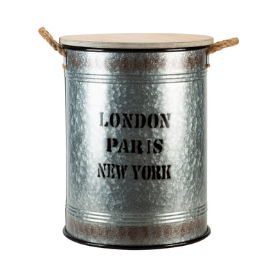 4 of 4:Neu Home Cobblestone Storage Bin Set of 2 with Wooden Lid 