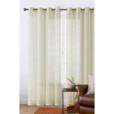 5 of 7:Randall Metallic Moroccan Pattern Sheer Grommet Window Panel, 54x84 Inches 