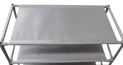 4 of 6:Home Basics 12 Pair Non-Woven Multi-Purpose Stackable Shoe Rack, Grey, 24.5x12x24 Inches 