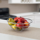 2 of 3:Home Basics Chrome Plated Steel Flat Wire Fruit Bowl 