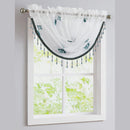 12 of 18:Lourdes Damask Embroidered Sheer Rod Pocket Window Panel And Valance Treatments 