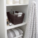3 of 4:Simplify Medium Rattan Storage Tote Basket in Chocolate 