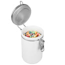 3 of 4:Boîte Home Basics de 1,3 l avec couvercle en acier inoxydable, blanche 