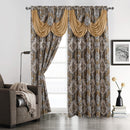 3 of 5:Sheriann Damask Jacquard Rod Pocket Window Panel with Valance, 54x84 Inches 