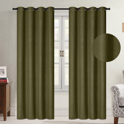 5 of 10:Oakley Embossed Room Darkening Grommet Window Panel, 54x84 Inches 