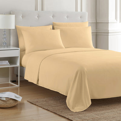 1 of 4:Ensemble de draps PREMIUS 4 à 6 pièces en microfibre unie infroissable, kaki 