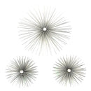1 of 1:PREMIUS 3 Piece Starburst Metal Wall Decor Set, Silver, (2) 6 Inches, (1) 9 Inches 