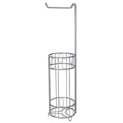 2 of 5:Home Basics Unity - Soporte dispensador de papel higiénico independiente, color plateado 