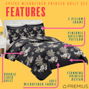 2 of 10:PREMIUS Mia 3 Piece Microfiber Wrinkle-Free Quilt Set, Black-Taupe 