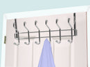 2 of 3:Home Basics Chrome Plated Steel Over the Door 6-Hook Hanging Rack 