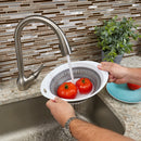 4 of 4:Home Basics Large Collapsible Colander, Grey 