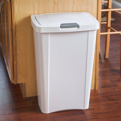 2 of 2:Sterilite TouchTop - Papelera (13 galones), color blanco 