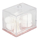 1 of 5:Home Basics Plastic Cotton Swab Organizer with Rose Bottom 