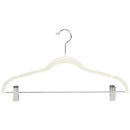 2 of 2:Simplify 6 Pack Velvet Hangers with Clips in Ivory 