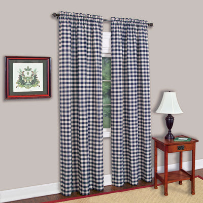 1 of 4:Buffalo Check Window Curtain Panel - 42x63 - Navy 