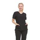 22 of 25:Heal Wear 4-Way Stretch Mock Wrap Women's Medical Scrub Top 