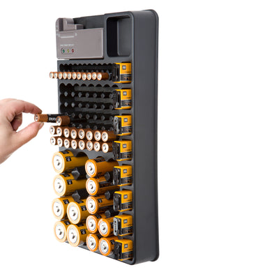 1 of 3:GForce Wall Mounted Battery Organizer with Built-In Tester 
