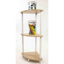 2 of 4:Home Basics Pine Wood 3 Tier Arc Corner Shelf, Natural 