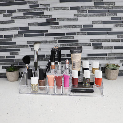 5 of 5:Home Basics Deluxe Make up Palette Cosmetic Organizer, Clear 