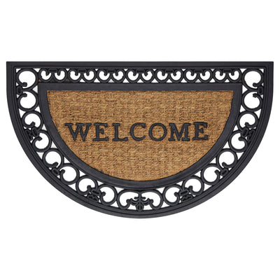 1 of 2:Wrought Iron Rubber Mat 18x30 - Fleur De Lis Slice 
