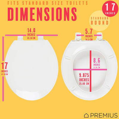 7 of 14:PREMIUS Beveled Plastic Toilet Seat, Standard Round, 17 Inches 