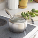 3 of 3:Diamond Stainless Steel Saucepan With Tempered Glass Lid, 2.2 Quart 