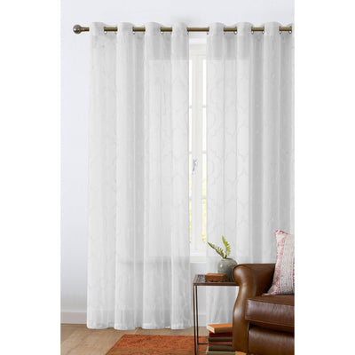 2 of 7:Randall Metallic Moroccan Pattern Sheer Grommet Window Panel, 54x84 Inches 