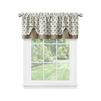 4 of 4:Callie Double Layer Pick Up Valance - 58x14 - Taupe/Silver 