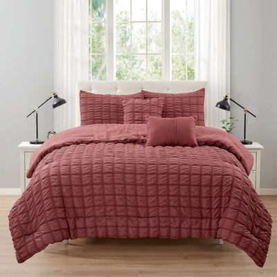 9 of 10:Rowan 5 Piece Puffy Seersucker Comforter Set 