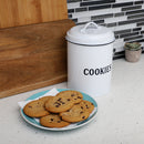 4 of 4:Boîte métallique pour biscuits de campagne Home Basics, blanche 