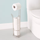 2 of 3:Distributeur de papier toilette sur pied robuste Home Basics, nickel satiné 