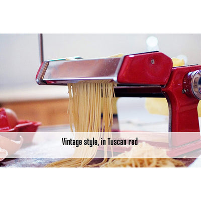 5 of 5:Máquina de pasta de estilo tradicional Weston, 6 pulgadas, rojo toscano 