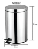 3 of 3:Poubelle ronde Home Basics en acier inoxydable poli, 20 litres, argentée 