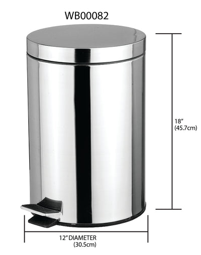 3 of 3:Poubelle ronde Home Basics en acier inoxydable poli, 20 litres, argentée 