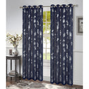 3 of 6:Felicity Ginkgo Leaf Foil Print Sheer Grommet Window Panel, 54x84 Inches 