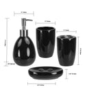 5 of 5:Home Basics 4 Piece Bath Accessory Set, Black 